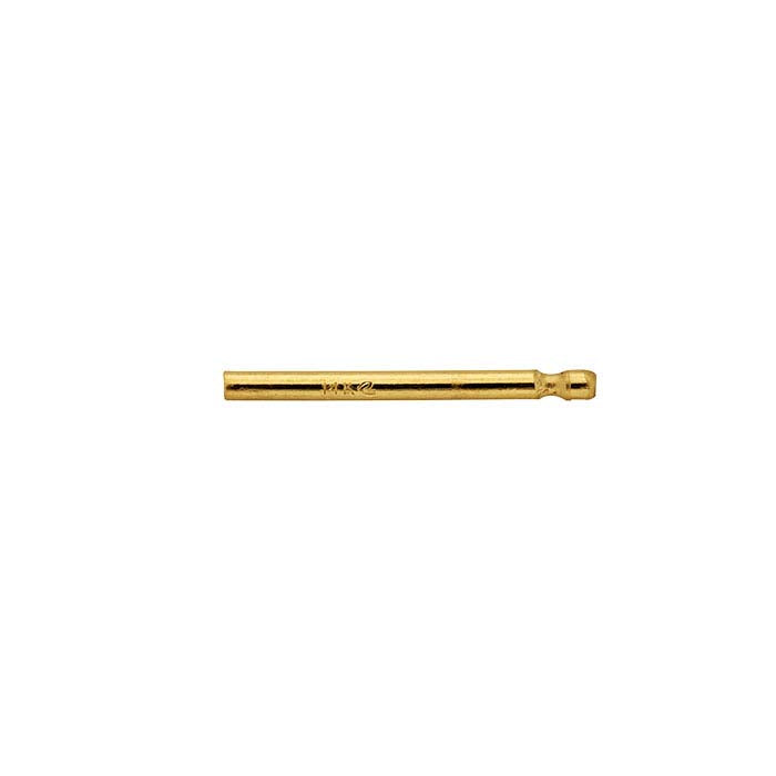 14K Yellow Gold 0.91mm x 11.11mm Bullet-Style Friction Ear Post