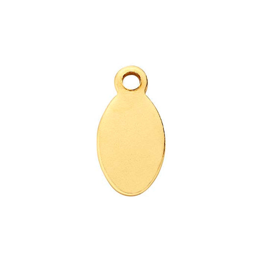 14/20 Yellow Gold-Filled 8.9 x 4.7mm Oval Tag, 0.51mm, 1/2-Hard