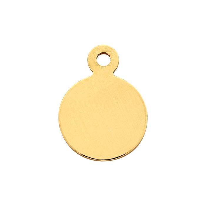 14/20 Yellow Gold-Filled 7.3mm Round Tags, 1/2-Hard