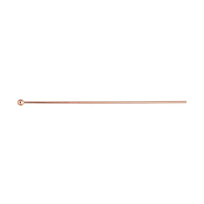 14K Rose Gold Ball Head Pin, 0.51mm, 1/2-Hard