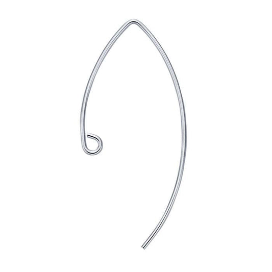 Sterling Silver Marquise Ear Wire with Inside Loop