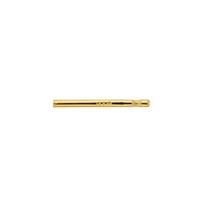14K Yellow Gold 0.76mm x 9.52mm Bullet-Style Friction Ear Post