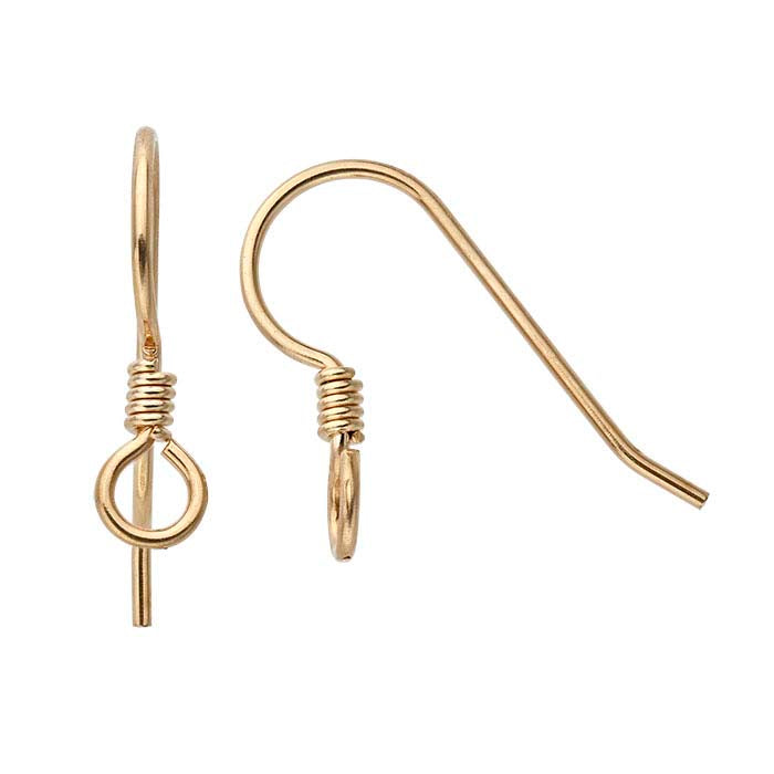 Bronze tung øretråd med løkke og spiral