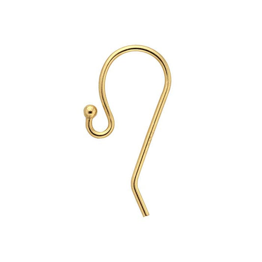 14/20 Yellow Gold-Filled Ear Wire with 1.5mm Ball End and Loop
