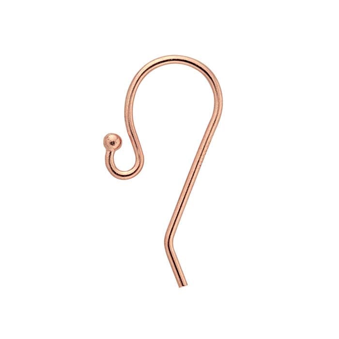 14/20 Rose Gold-Filled Ear Wire with 1.5mm Ball End and Loop