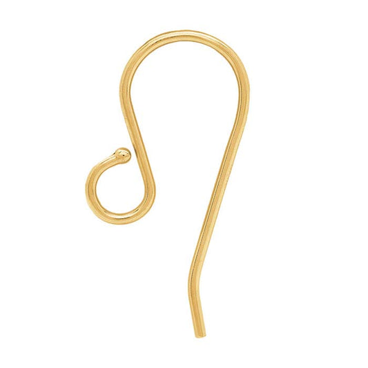 14/20 Yellow Gold-Filled Ear Wire with 1.2mm Ball End and Loop