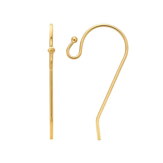 14/20 Yellow Gold-Filled Ear Wire with Loop and Ball