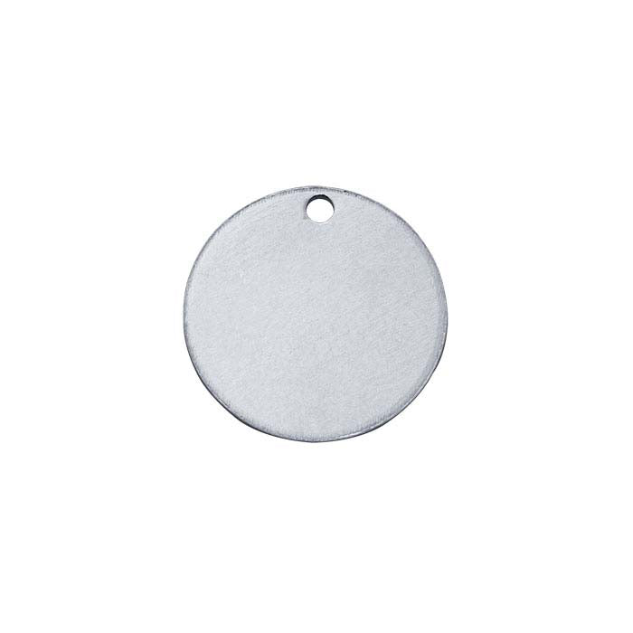 Sterling Silver Round Tag, 0.64mm