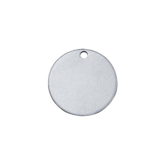 Sterling Silver Round Tag, 0.64mm