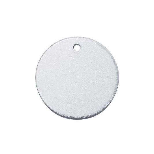 Sterling Silver Round Tag, 0.81mm