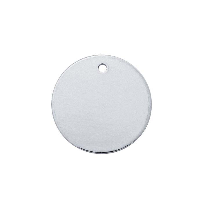 Sterling Silver 15.9mm Round Tag, 0.64mm, Soft