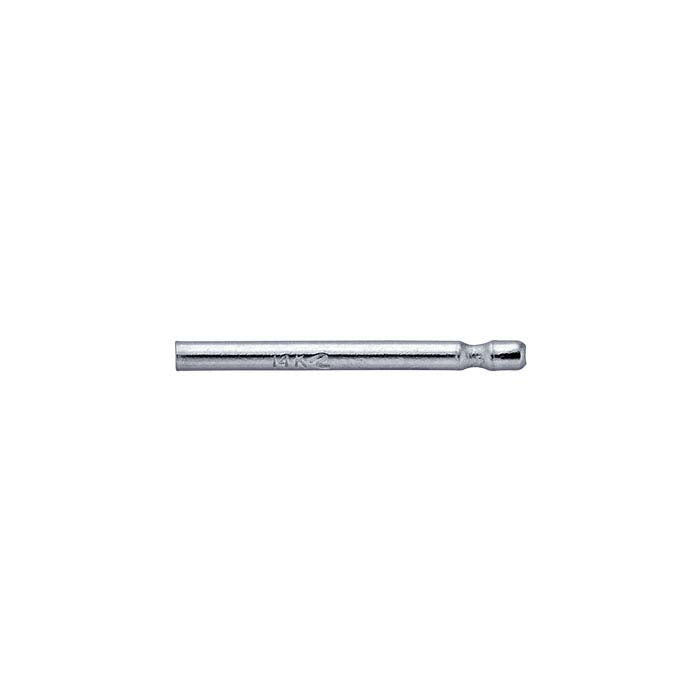 14K White Gold 0.84mm x 9.52mm Bullet-Style Friction Ear Post