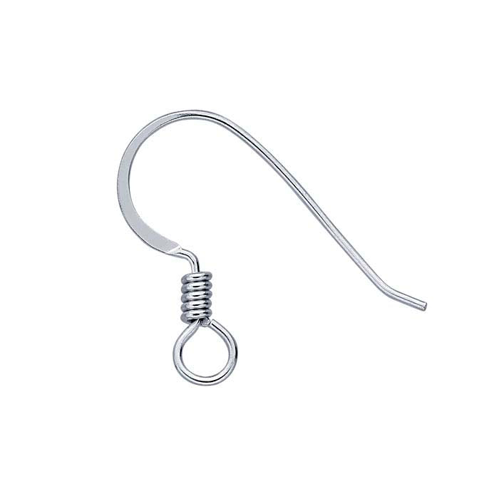 Sterling Silver Hammered Ear Wire with Loop and Coil