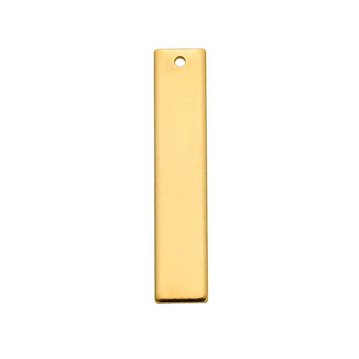 14K Yellow Gold 31.8 x 6.4mm Rectangle Component, 0.81mm