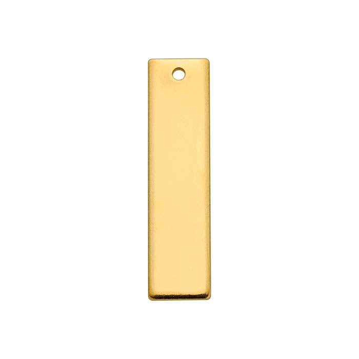 14K Yellow Gold 25.4 x 6.4mm Rectangle Component, 0.81mm