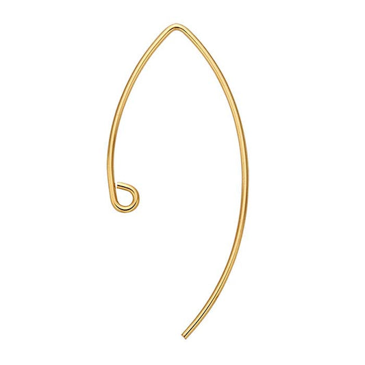 14/20 Yellow Gold-Filled Marquise Ear Wire with Inside Loop