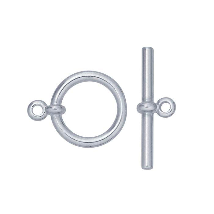 Sterling Silver 15.6 x 19.2mm Flat-End Toggle Clasp