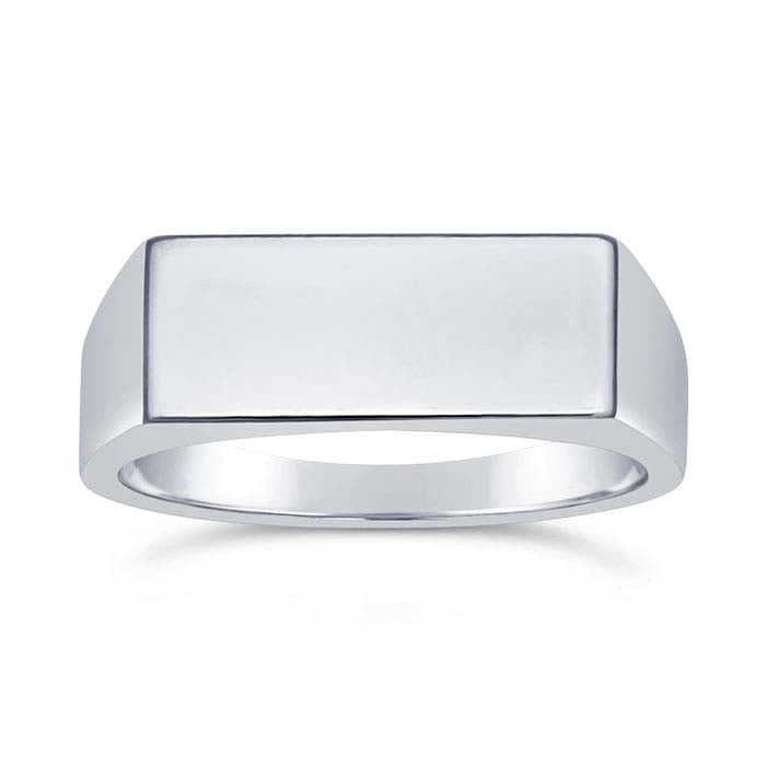 Sterling Silver 15 x 6mm Rectangle Signet Ring
