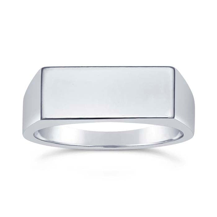 Sterling Silver 15 x 6mm Rectangle Signet Ring