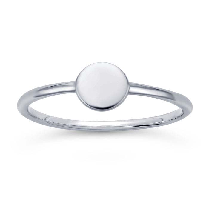 Sterling Silver Ring with Disc Accent