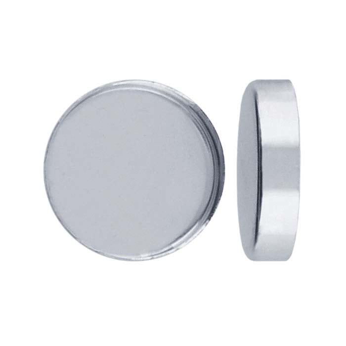 Argentium® Silver 8mm Round Bezel Cup Setting
