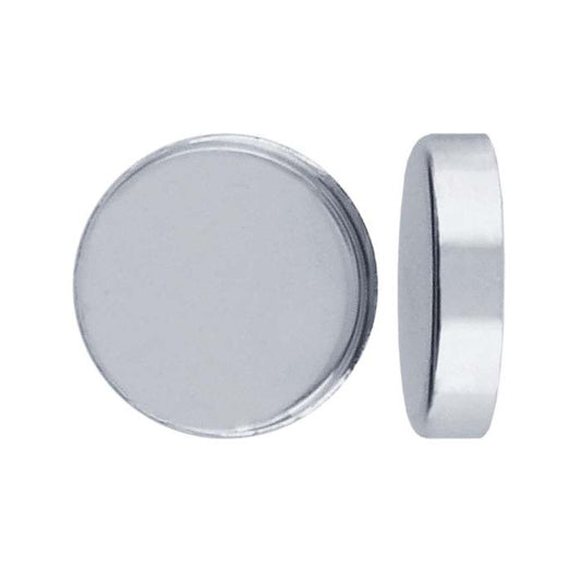 Argentium® Silver 8mm Round Bezel Cup Setting