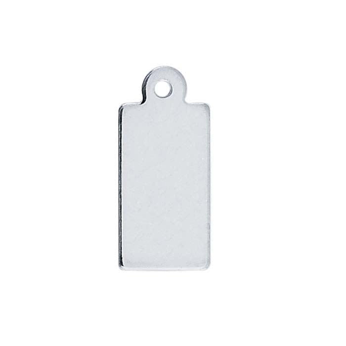 Argentium® Silver 13.9 x 6.2mm Rectangle Tags, Soft