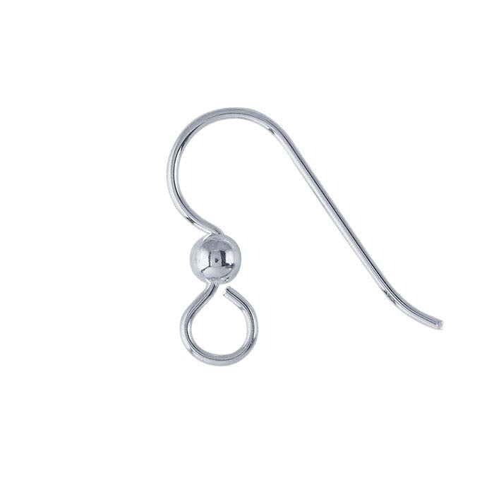 Argentium® Silver Ear Wire with Large Loop and 3.5mm Bead