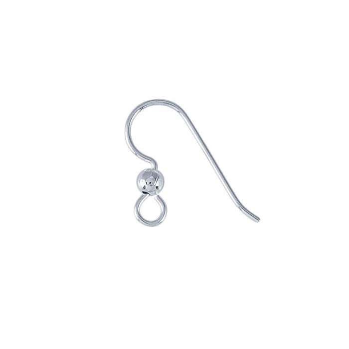 Argentium® Silver Ear Wire with Loop and 3.5mm Bead