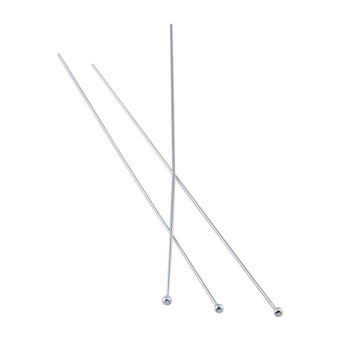 Sterling Silver Ball Head Pin, 0.40mm, 1/2-Hard