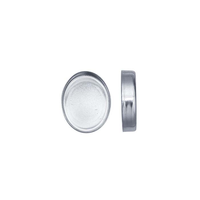 Argentium® Sølv 10 x 8mm Oval Bezel Cup Indfatning