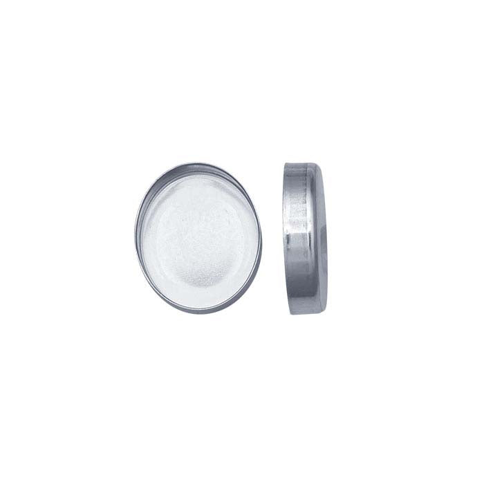 Argentium® Silver 12 x 10 mm Oval Infattningskopp