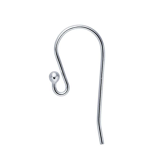 Argentium® Silver Ear Wire with 2mm Ball End and Loop
