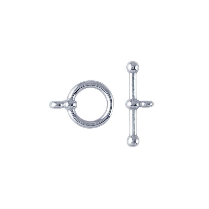 Argentium® Silver 12.7 x 16.5mm Ball-End Toggle Clasp