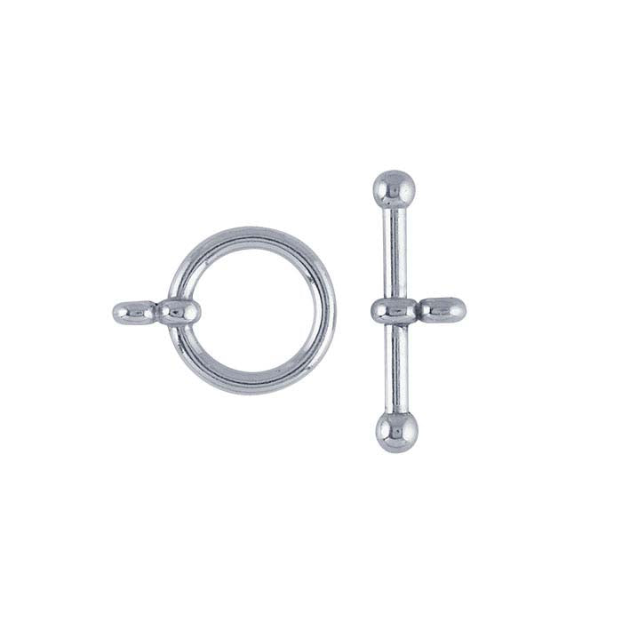 Argentium® Silver 14.8 x 18mm Ball-End Toggle Clasp