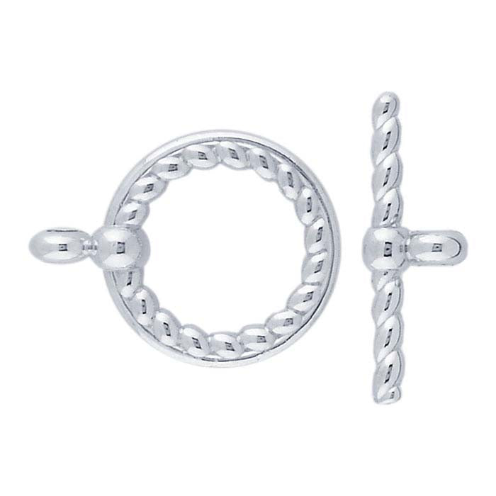 Argentium® Silver 18.3 x 18.5mm Rope Toggle Clasp