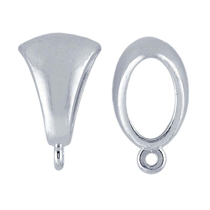 Sterling Silver Smooth Pendant Bails with Perpendicular Ring