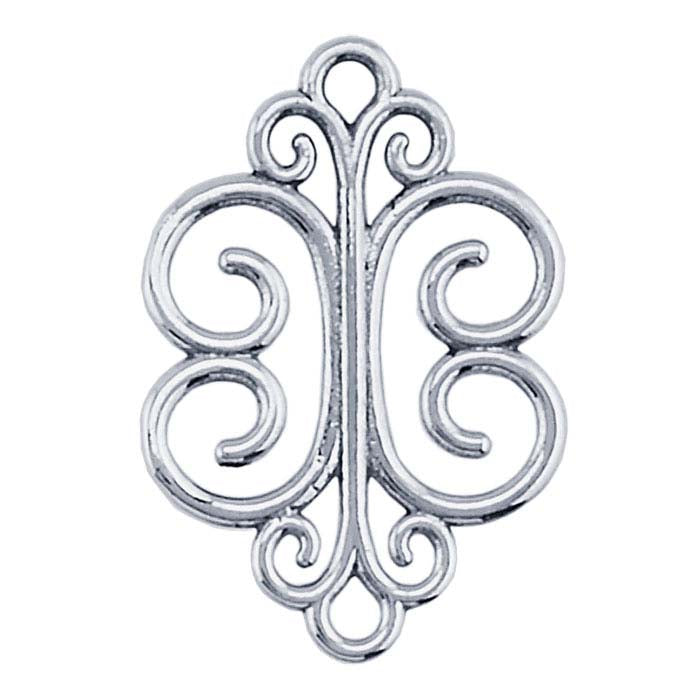 Sterling Silver Filigree Link Component