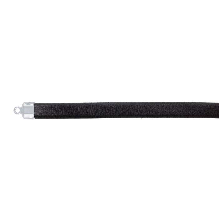 Sterling Silver Oblong Cord End Cap
