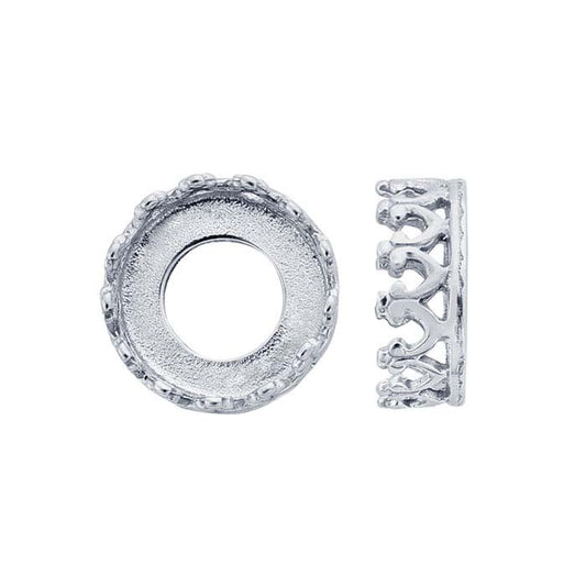 Sterling Silver 8mm Round Gallery Wire Bezel Cup Setting