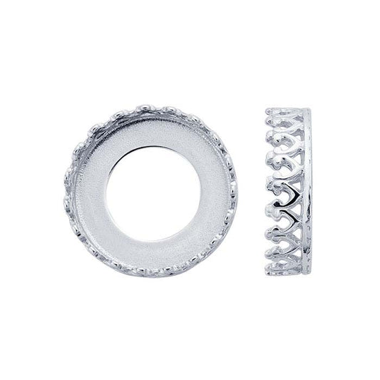 Sterling Silver 12mm Round Gallery Wire Bezel Cup Setting