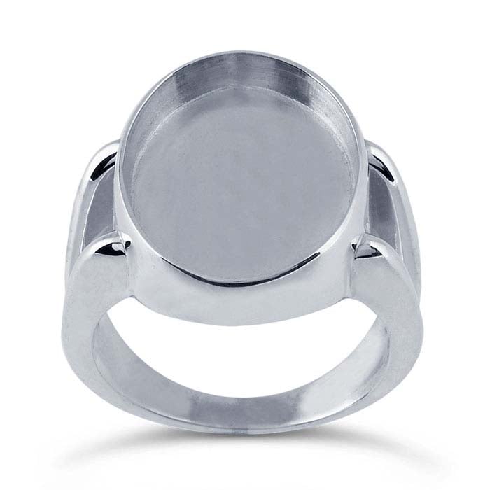 Sterling Silver Split Shank Oval Cabochon Ring Mounting