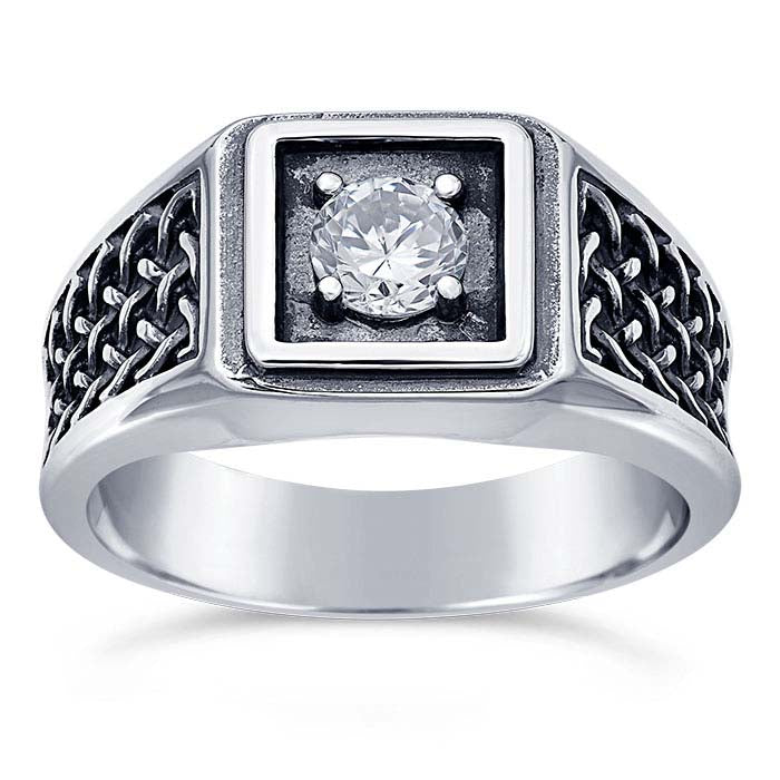 Sterling Silver Woven 5mm Round Ring Mounting