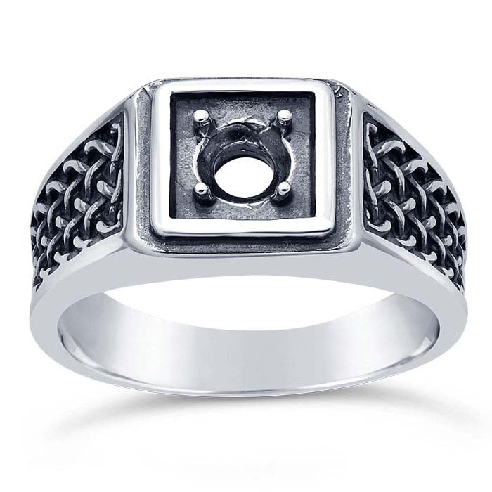 Sterling Silver Woven 5mm Round Ring Mounting