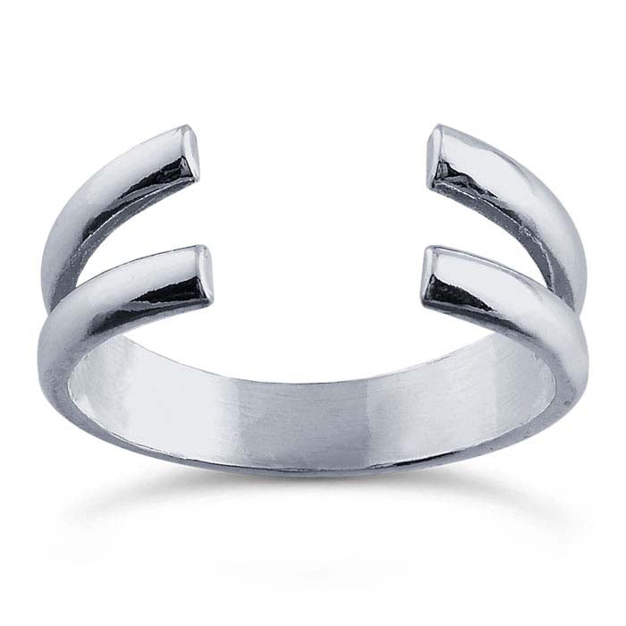Sterling Silver Rounded Double Split Ring Shank