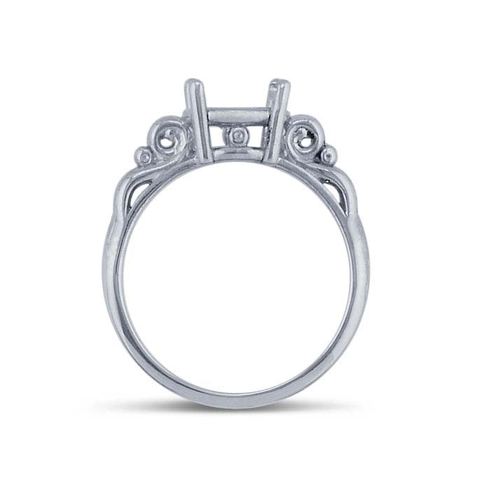 Sterling Silver Scroll ReadySet™ 8mm Round Ring Mounting
