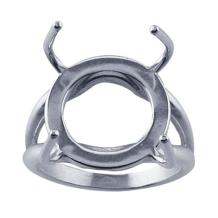 Sterling Silver 13 x 13mm Freeform Ring Mounting