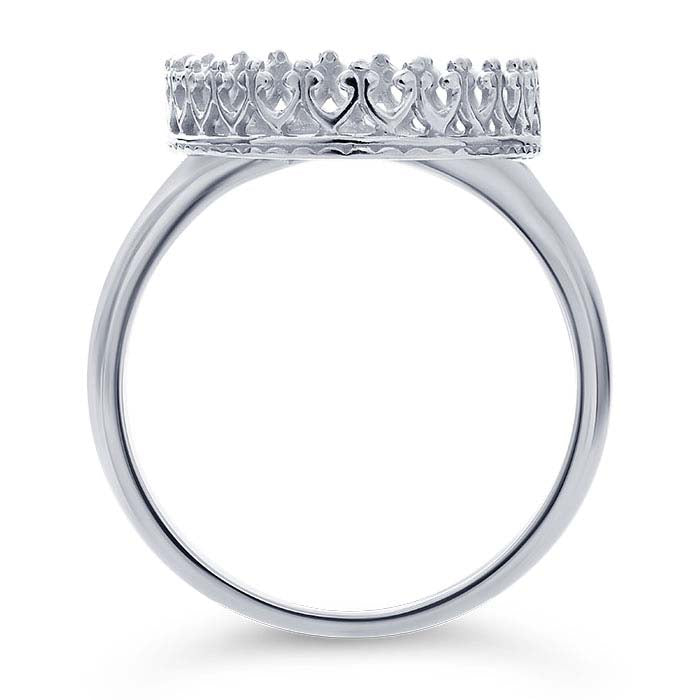 Sterling Silver Gallery Wire Oval Cabochon Ring Mounting