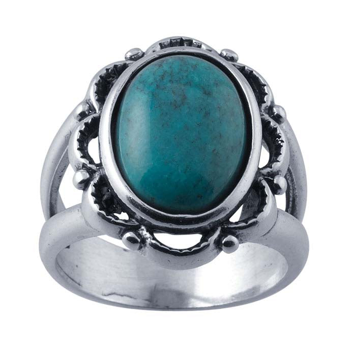 Sterling Silver Scalloped Split-Shank 14 x 10mm Oval Cabochon Ring Mounting