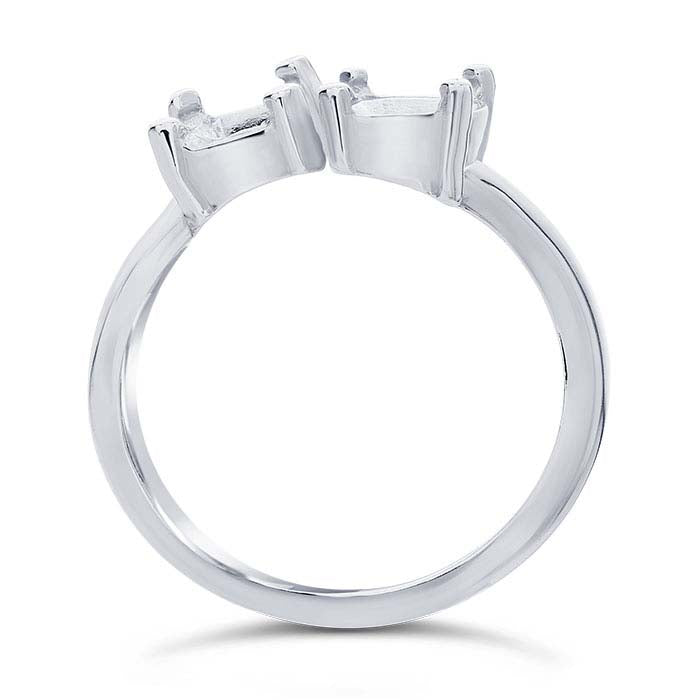 Sterling Silver 8 x 6mm Oval Bypass Ring Mounting